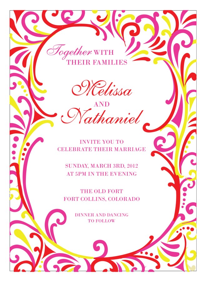 Art Nouveau Inspired Wedding Invitation