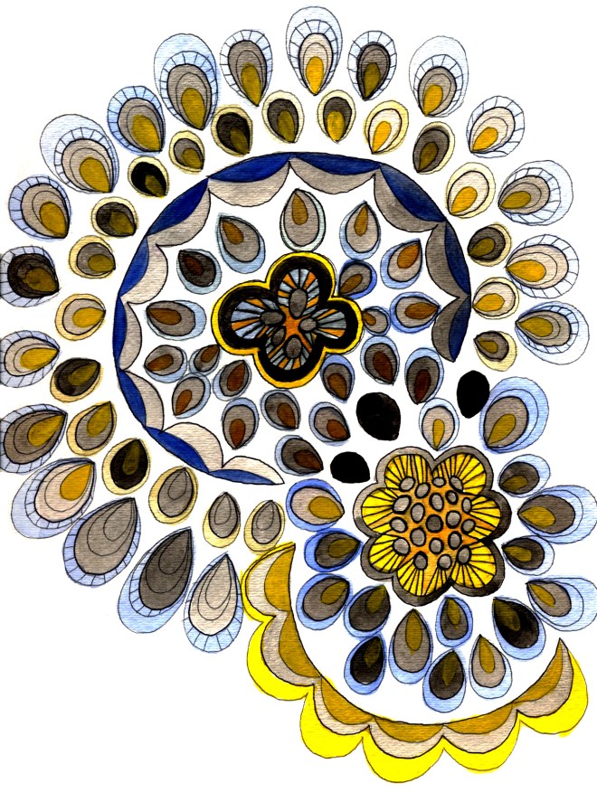 water spiral, watercolor