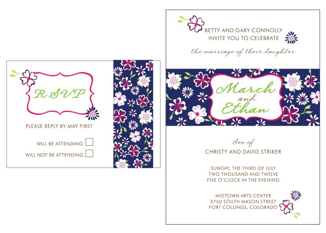 Itty Bitty Floral in purple and blue tones