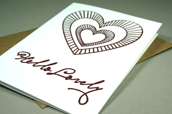 letterpress valentine's card