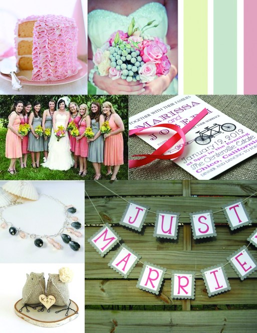 grey and pink wedding inspiration