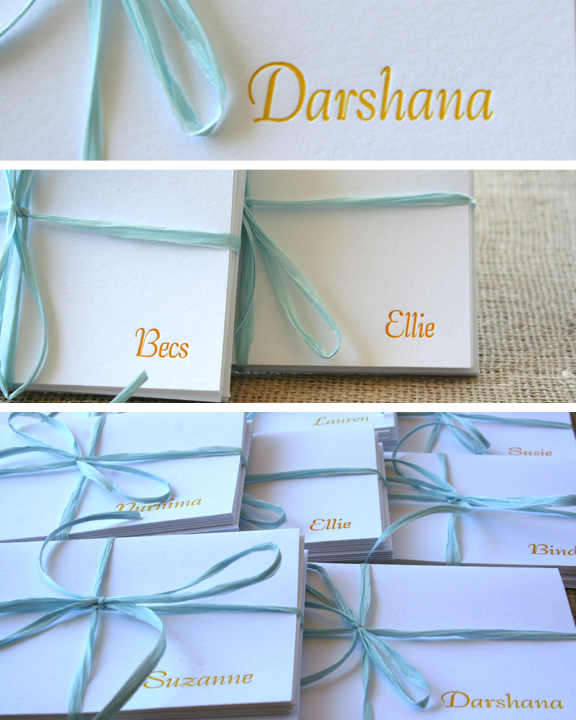 Letterpress Personal Note Cards Letterpress by Sofia Invitations and Prints