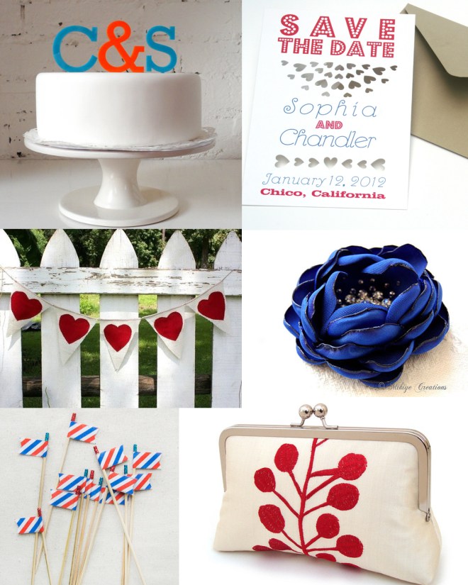 red white blue wedding